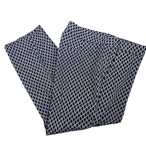 Donna Ricco Womens Pants Size 14 Blue White Slant Pockets Mid Rise